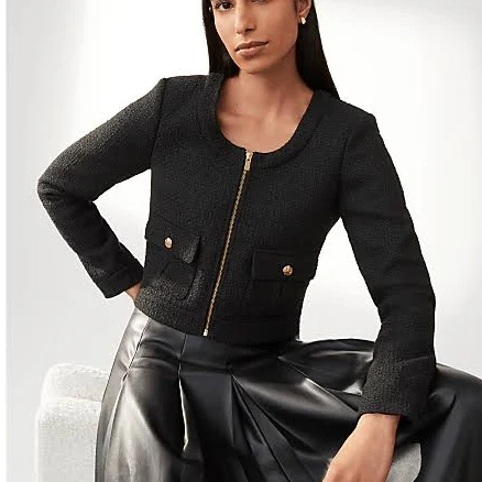 Ann Taylor Women's Cropped Tweed Jacket