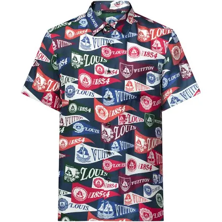 Louis Vuitton Printed Silk-blend Short-sleeved Shirt