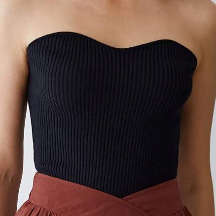 Rib Knit Bustier Tube Top