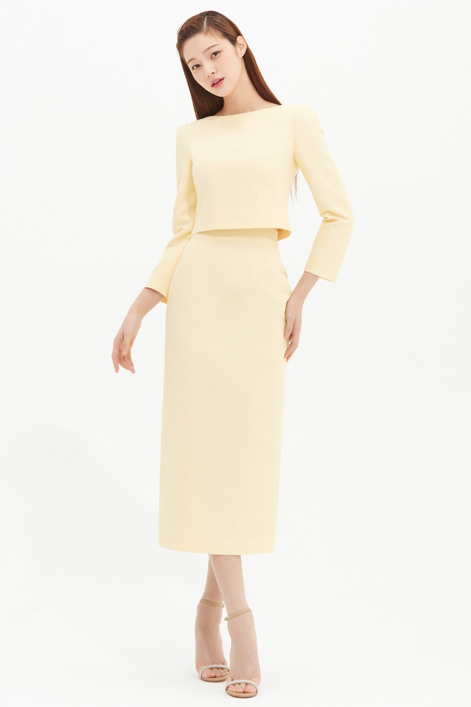 Wool Silk Pencil Skirt