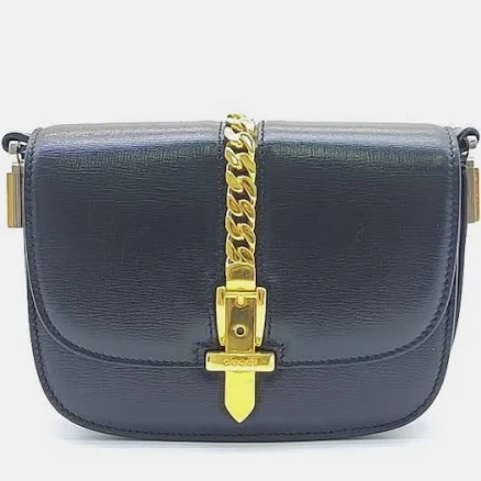 Gucci Black Leather Sylvie 1969 Mini Shoulder Bag