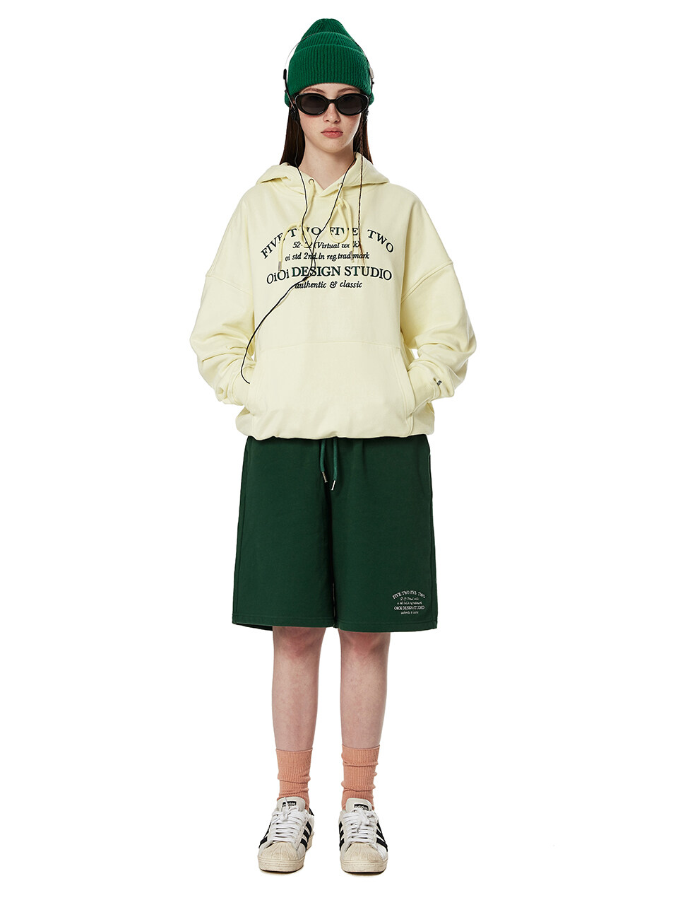 Serif Logo Hoodie_Lime