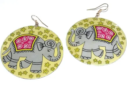 Elephant Mother of Pearl Earrings