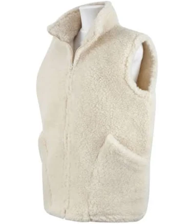 Bodywarmer 100% sheep wool White color - size S - XXXL