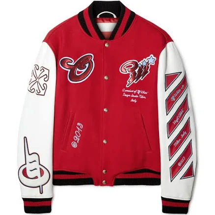 Off-White scorpio lea wool varsity jkt
