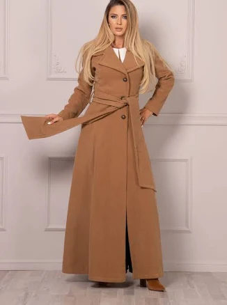Princess Wool Cashmere Floor Length Maxi Overcoat