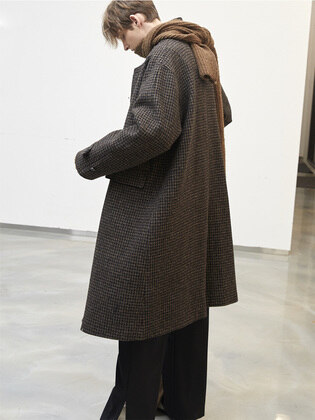 Check Wool 3D Detail Balmacancoat