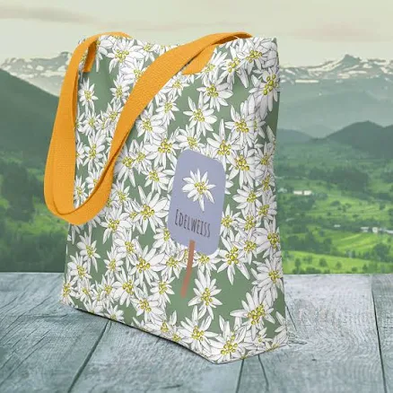 Edelweiss Cottagecore Floral Tote Bag
