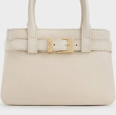 Charles & Keith Jody Leather Belted Tote Bag