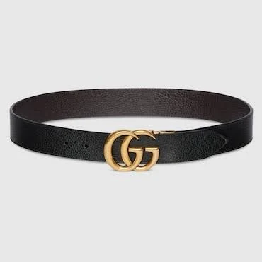 Gucci Reversible Leather Belt with Double G Buckle