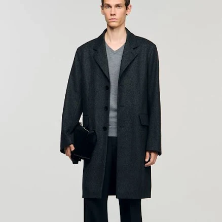 Sandro Men's Wool Broadcloth Coat