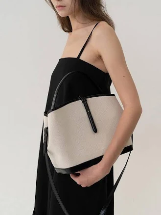 Kindersalmon Essential Leather-Trimmed Canvas Crossbody