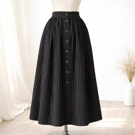 Victorian Pinstripe Midi Skirt