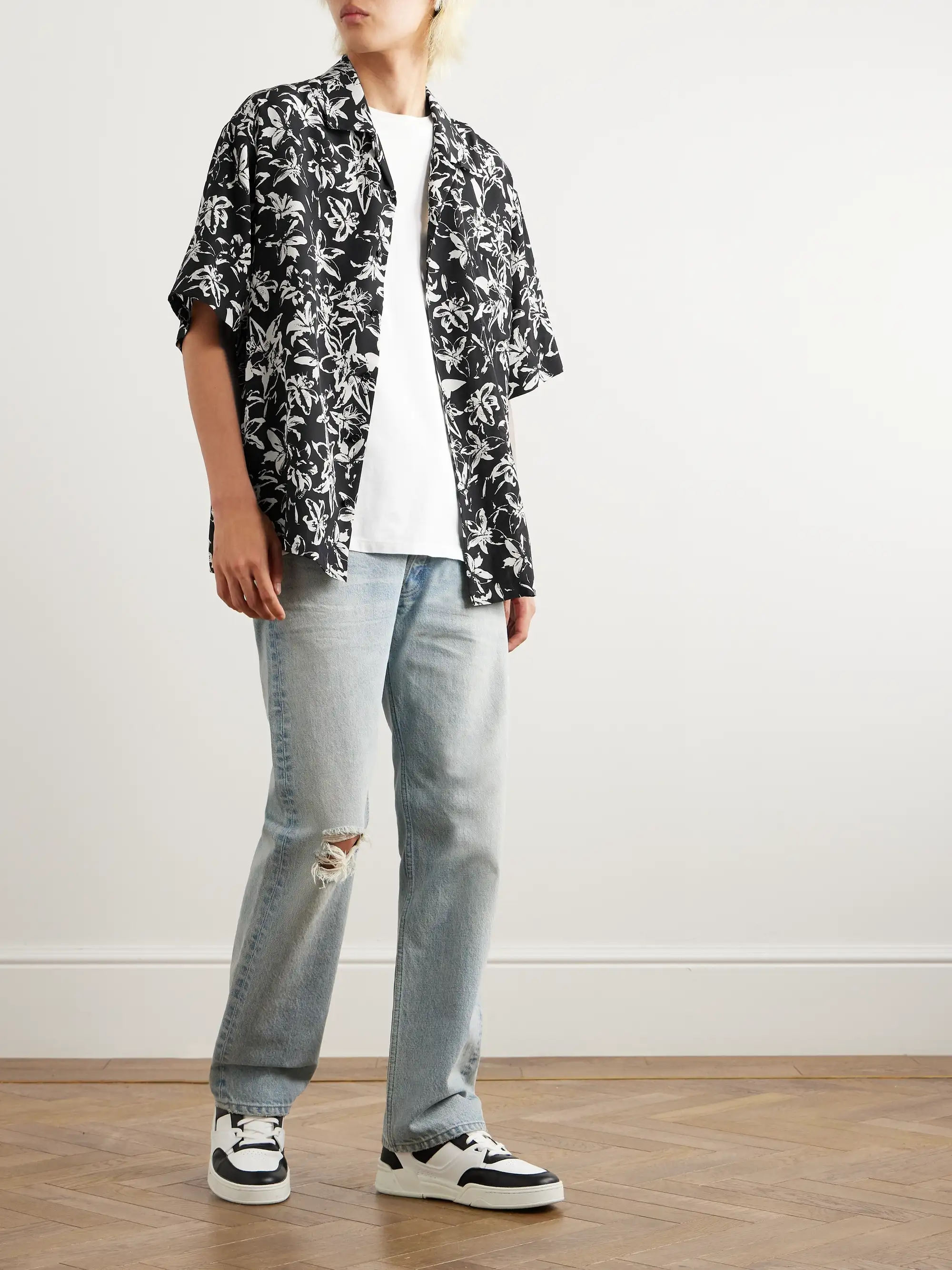 Oversized Floral-Printed Shirt