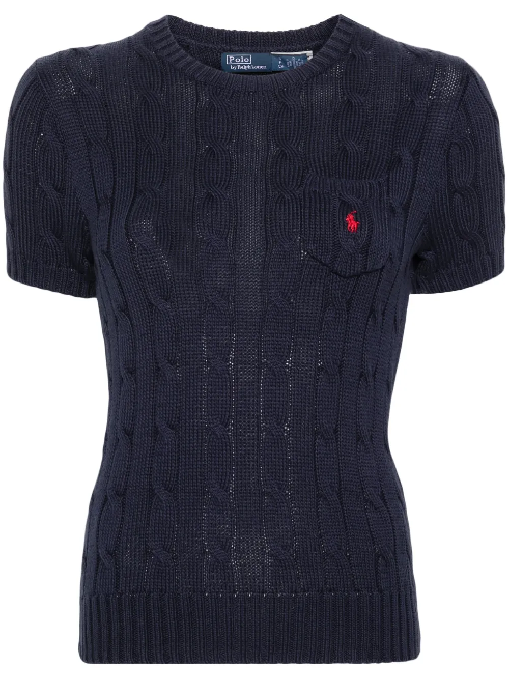 Pony-embroidered Knitted Top
