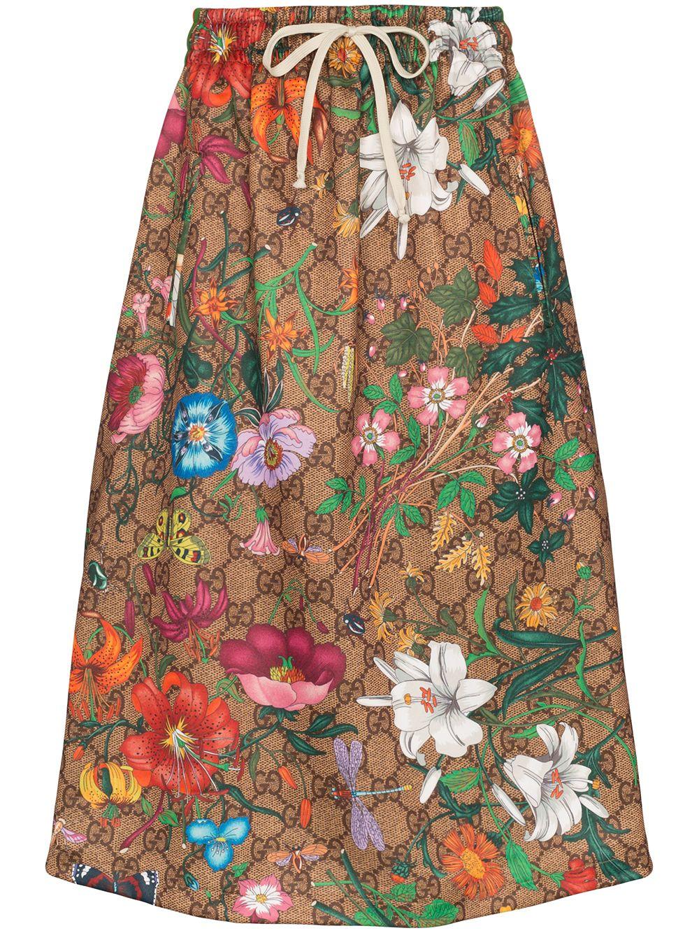 Floral-print Cotton-blend Skirt