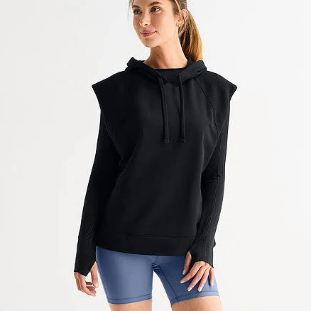 Xersion Women's French Terry Hooded Sleeveless Pullover Sweater