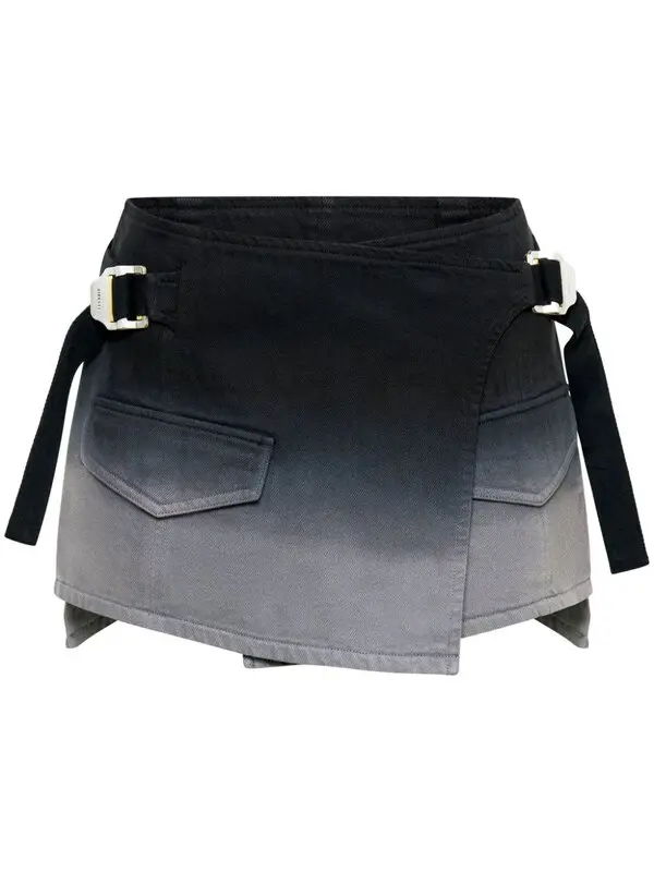 Utility Wrap Denim Miniskirt