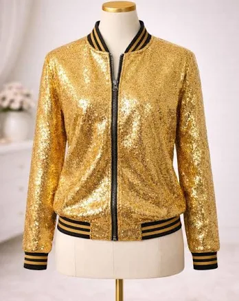 Sparkly Sequin Bomber Jacket
