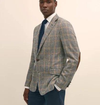Brooks Brothers Men's Classic Fit Wool Tweed Multicheck 1818 Sport Coat
