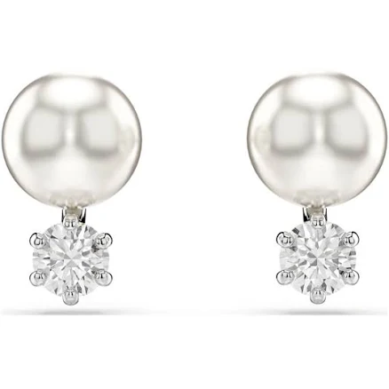 Swarovski Matrix Crystal Pearl Stud Earrings