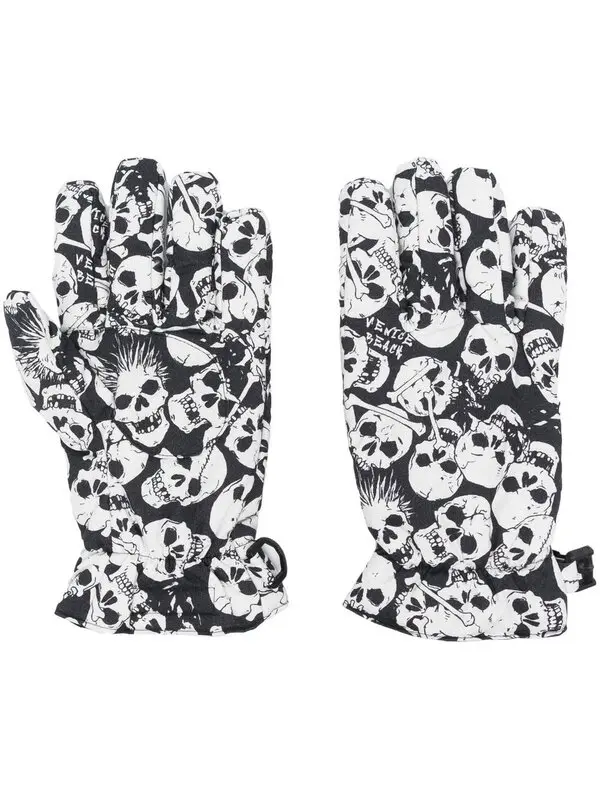 Skull-print Gloves