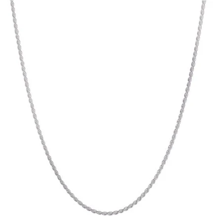 Brilliance Fine Jewelry Men's Sterling Silver Rope Necklace, 30 Inch