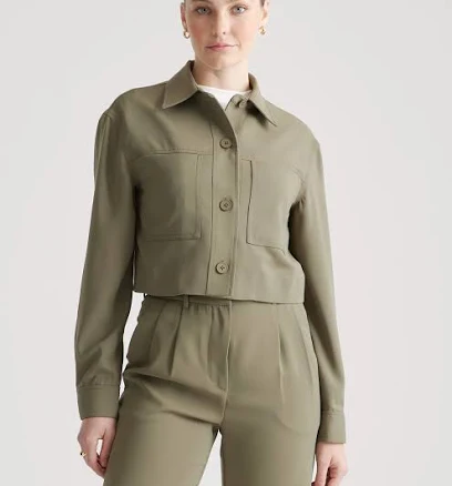 Quince Women's Cropped Stretch Crepe Jacket