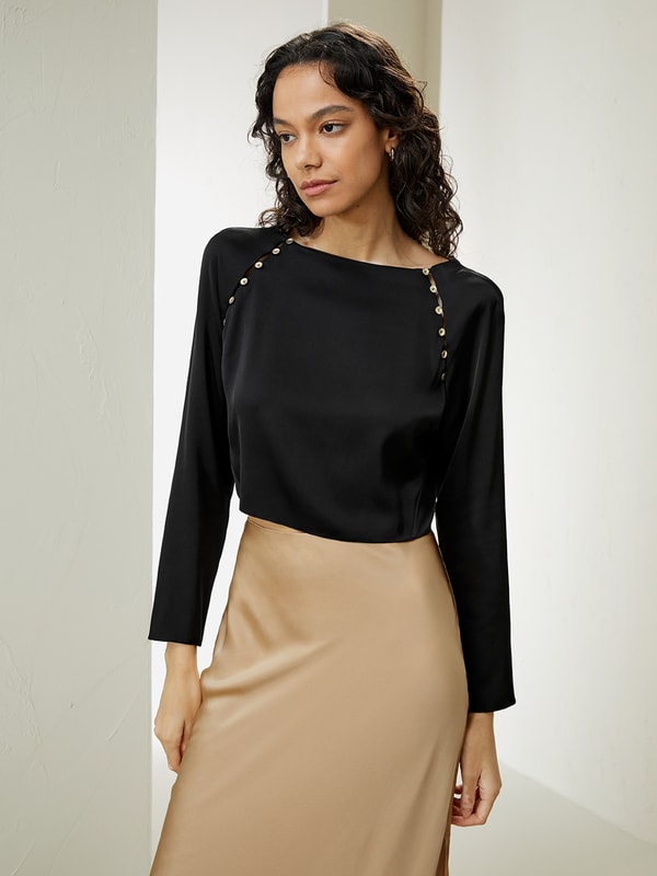 Cropped Pullover Silk Top
