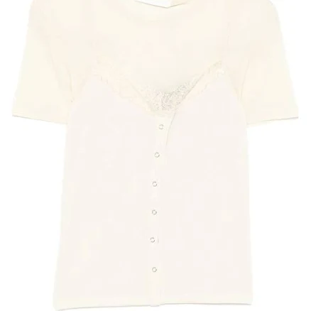 Ych Lace Layered Neutral Top