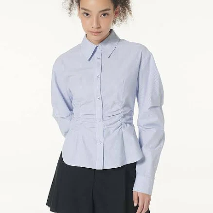 W Concept Shirring Slim Line Shirt