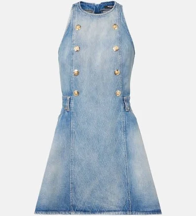 Balmain, Denim minidress, Women, Blue, US 2, Dresses, Cotton