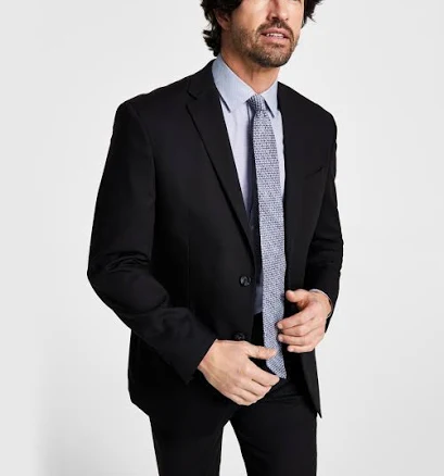 Kenneth Cole Reaction Men's Techni-Cole Suit Separate Slim-Fit Suit Jacket - Black - Size 40R
