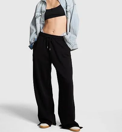Victoria's Women's Secret Pants & Jumpsuits Victoria's Secret Ivy Fleece Wide-Leg Split-Hem Sweatpants