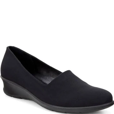 ECCO Felicia Stretch Textile and Leather Slip On Wedge Loafers - 42(11/11.5)