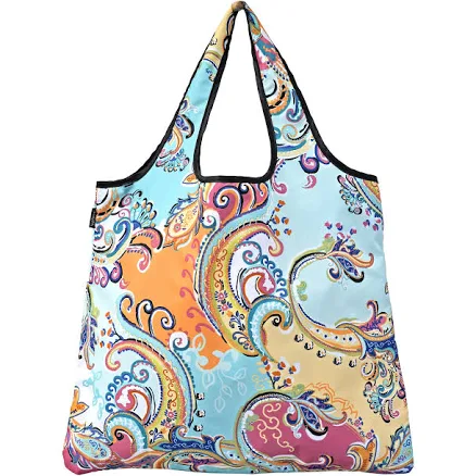 Large High-Quality and Versatile Reusable Shopping Bag - Chic, Eco-Friendly, Washable, Foldable Tote Bag - Modern Paisley -