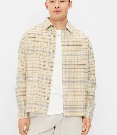 Old Navy Men's Loose Fit Plaid Shirt