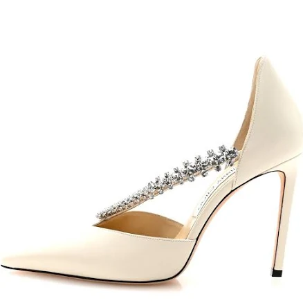 Jimmy Choo Crystal Ani Bee 100 Pumps 38.5 Latte