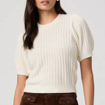 Lucerne Sweater Top - Ivory Cashmere | Size XL