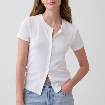 Gap Women's Ribbed Button-Up Top
