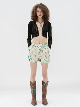 Kylie Tropical Asymmetric Shorts