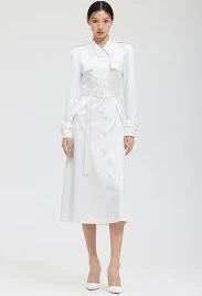 Silk Trench Coat Dress 0(XS)