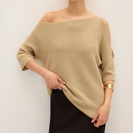 One-Shoulder Asymmetric Knitted Top