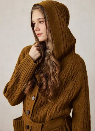 Maxi Hooded Wool Coat Cloak