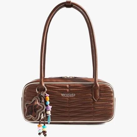 Elise Quilted Vegan Leather Baguette Bag