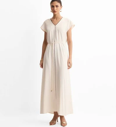 MANGO Women's Belt Midi Dress
