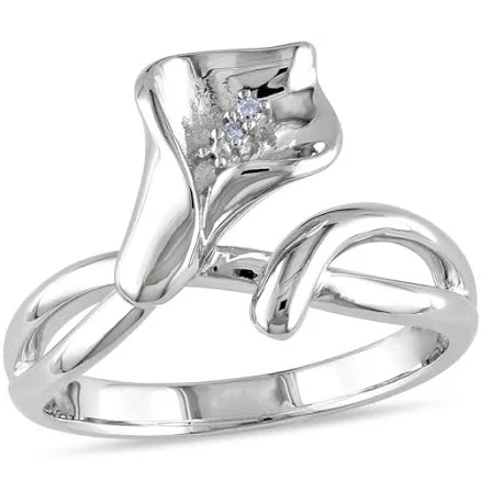 Zales Sterling Silver Diamond Calla Lily Ring