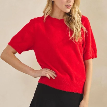 Fuzzy Knit Top