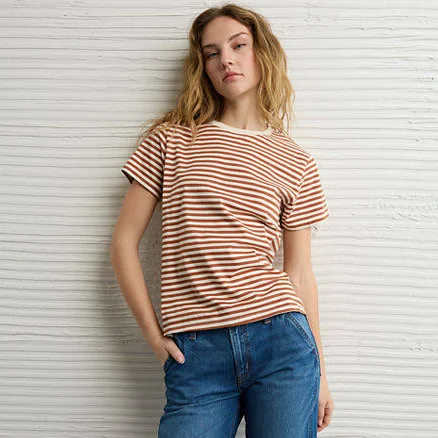 American Eagle AE Everyday Striped T-Shirt for Women