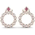 9K Rose Gold Round Rhodolite Garnet Earring Rebellion